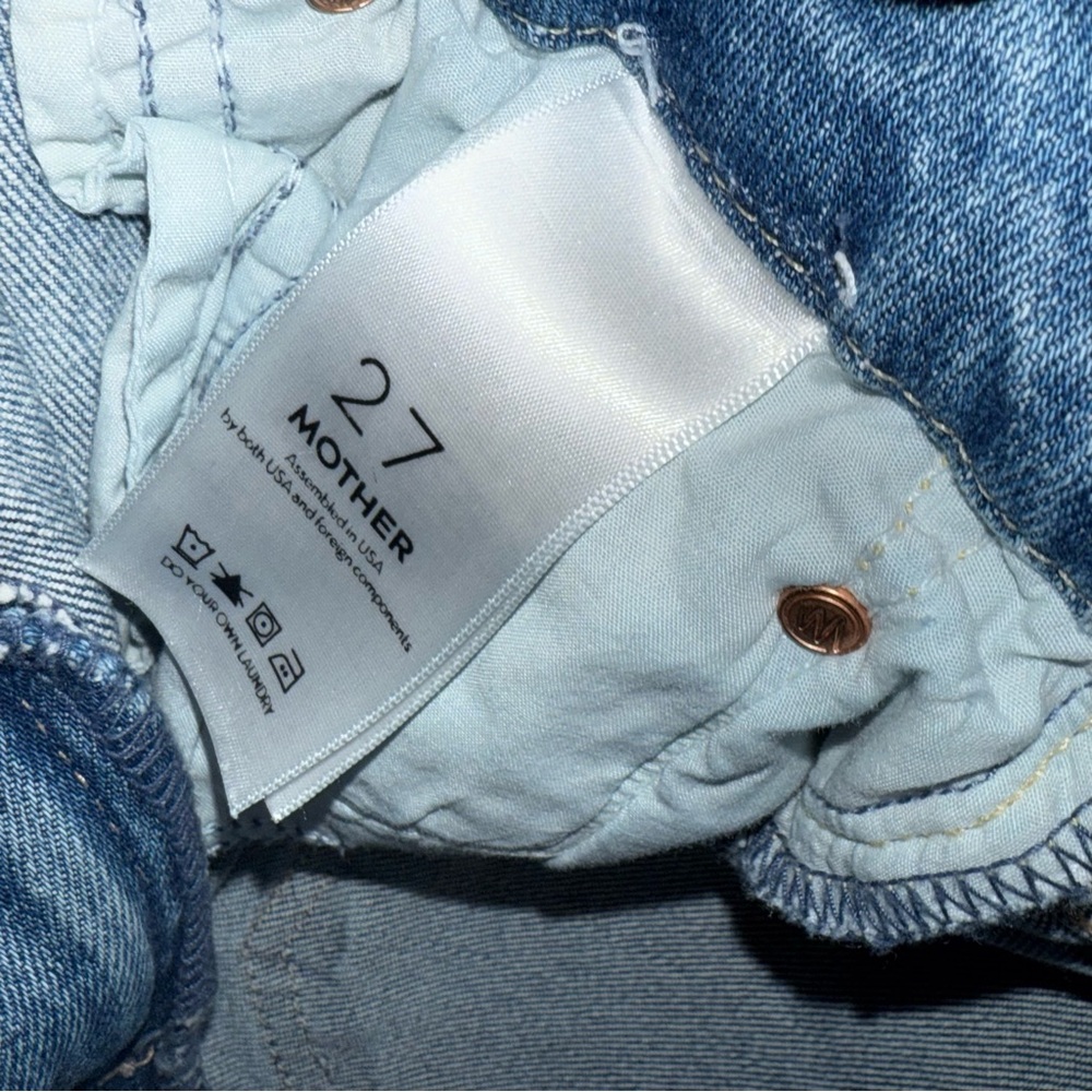 MOTHER The Looker Step Ankle Fray Jeans Despite Differences Denim Blue 27 - Picture 5 of 7